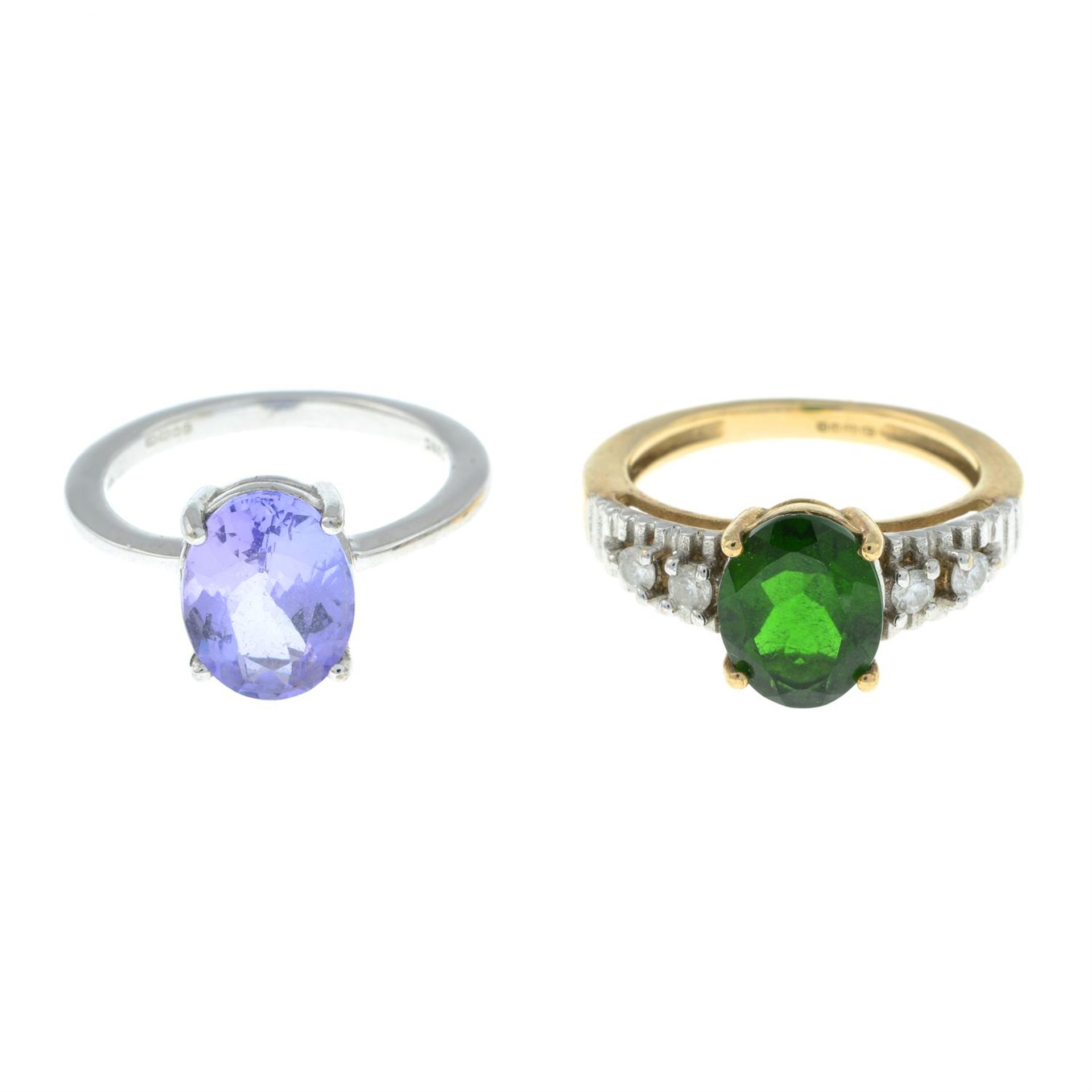 Two 9ct gold gem rings