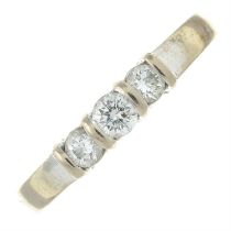 18ct gold diamond three-stone ring