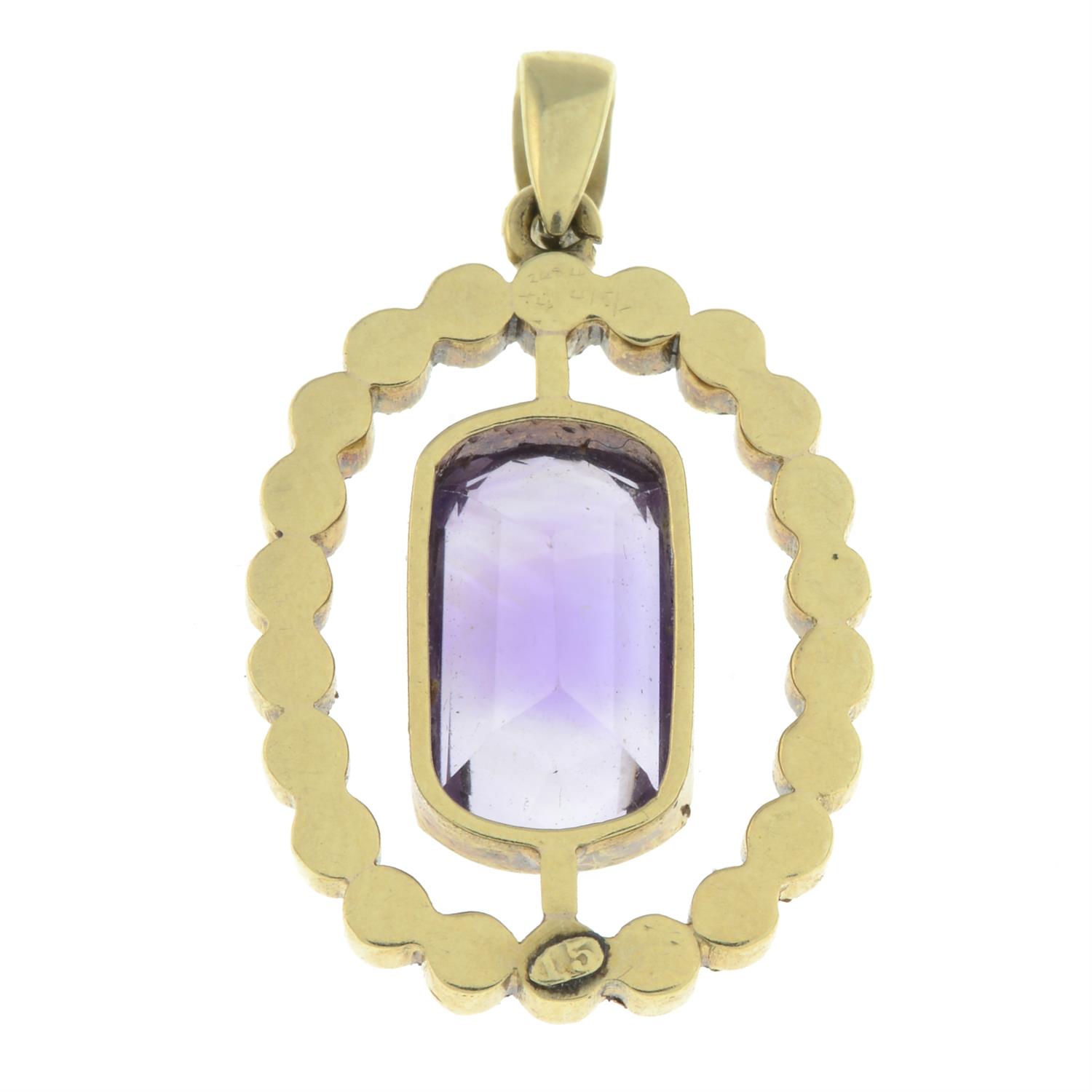 Amethyst & split pearl pendant - Image 2 of 2