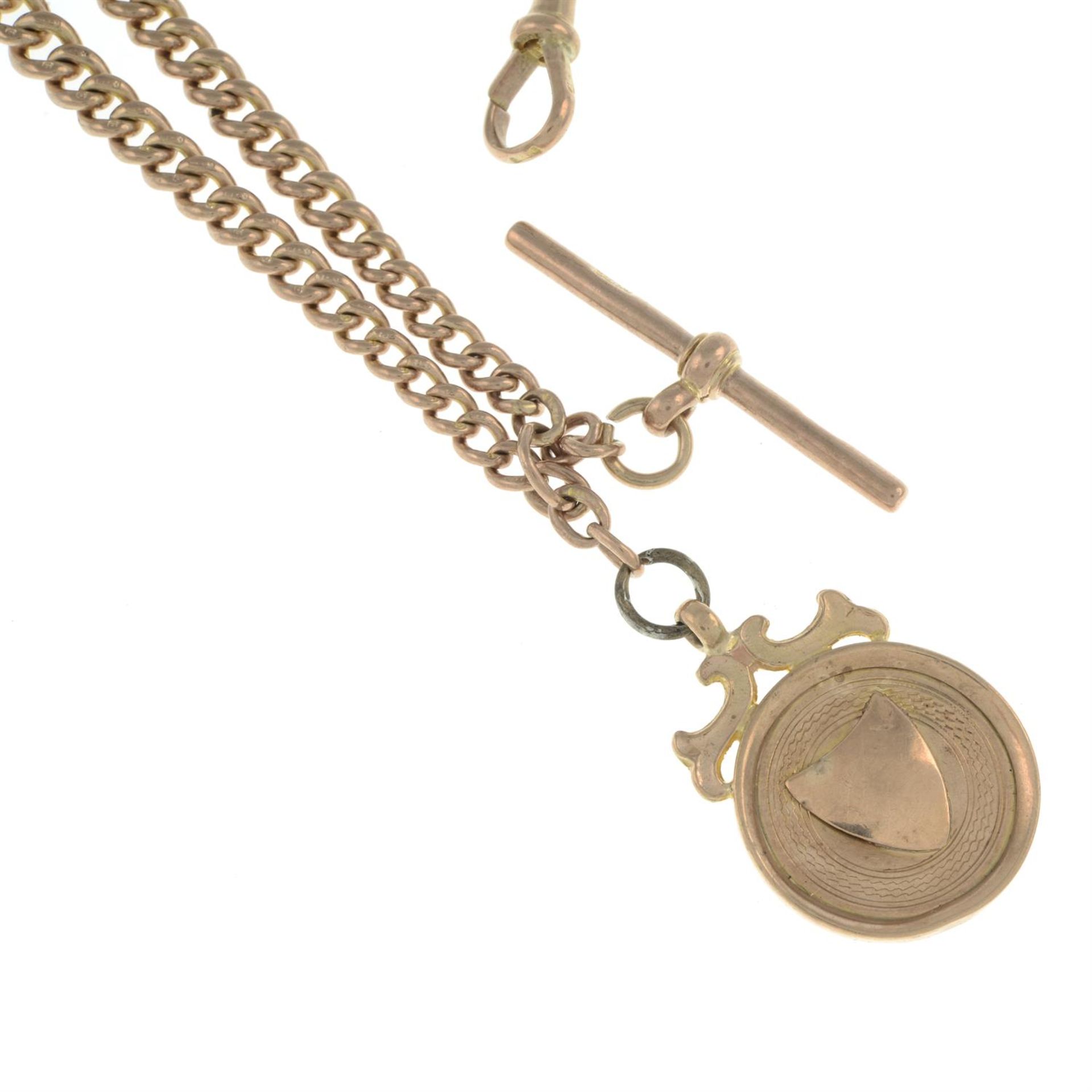 9ct gold Albert chain, with 9ct gold fob - Image 2 of 2