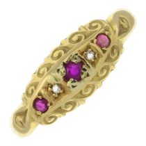 18ct gold ruby & diamond ring