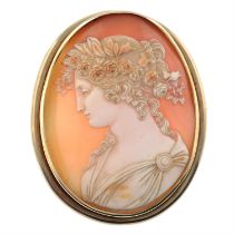 Victorian shell cameo brooch