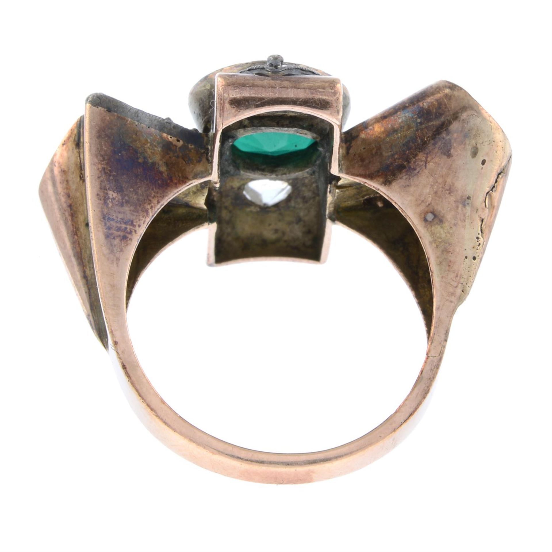 Mid 20th century diamond & paste dress ring - Image 2 of 2