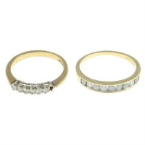 Two 9ct gold diamond rings