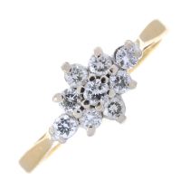 18ct gold diamond cluster ring