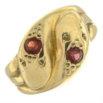 Mid 20th century 9ct gold snake ring
