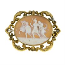 Victorian shell cameo brooch