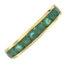 18ct gold emerald half eternity ring