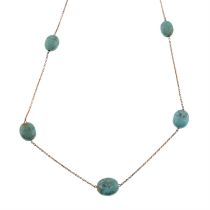 Necklace with turquoise spacers