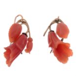 Coral floral earrings