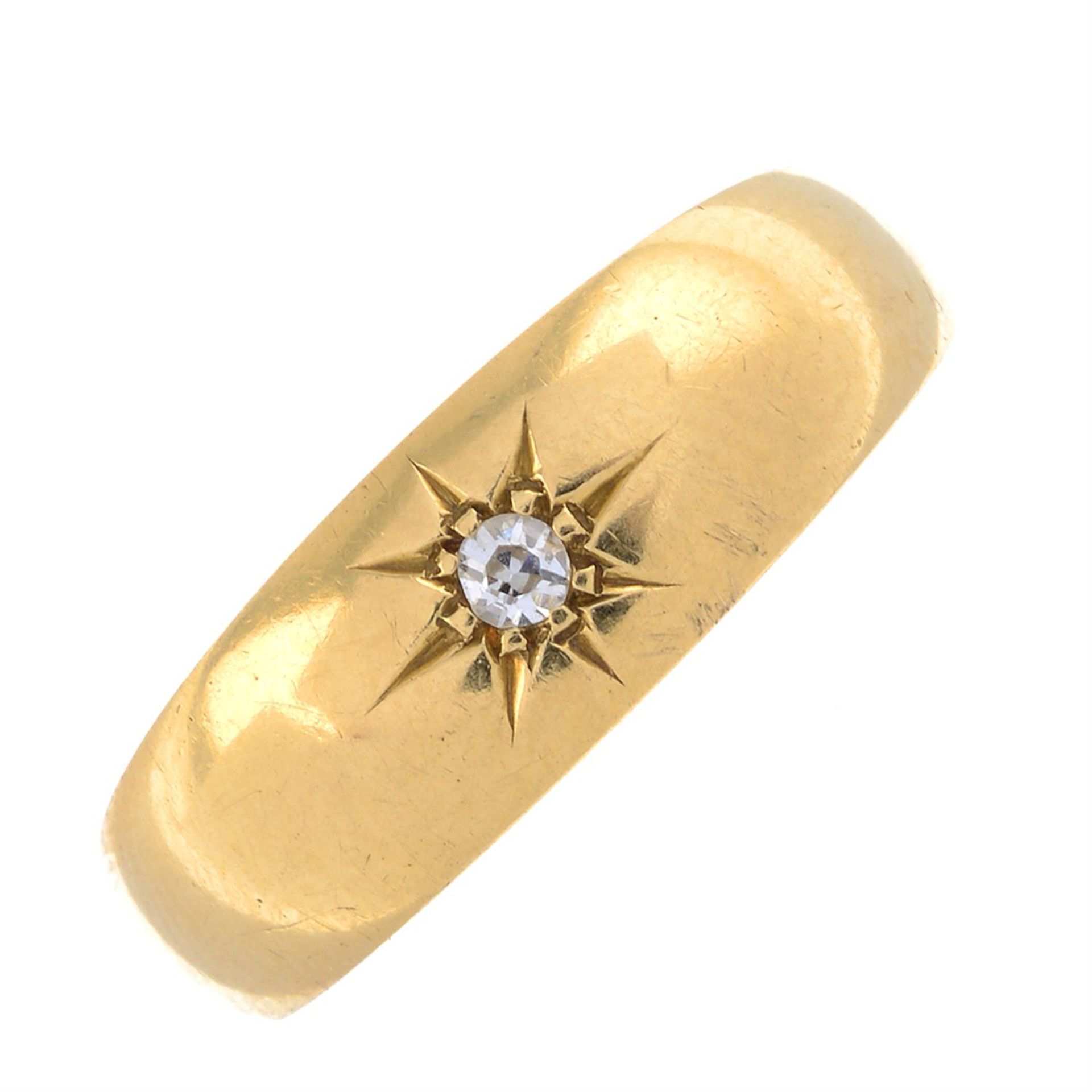 Victorian 18ct gold diamond accent ring