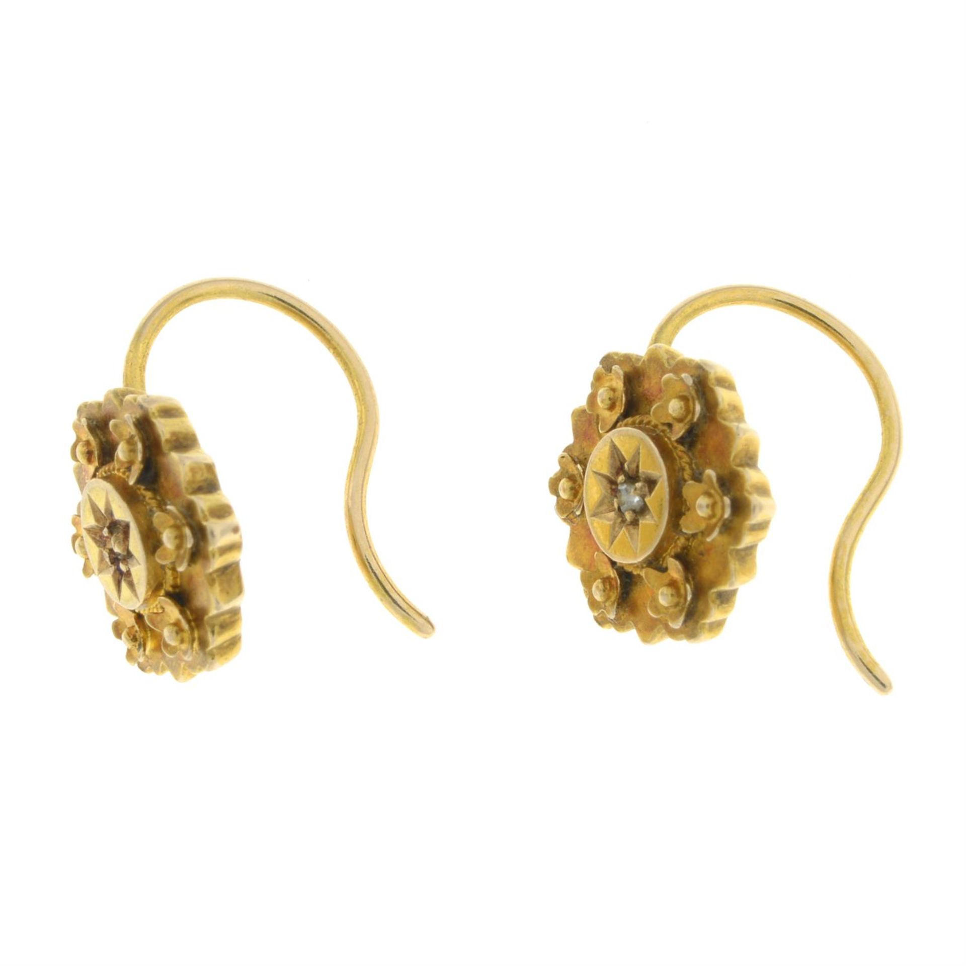 Victorian 15ct gold diamond earrings - Image 3 of 3