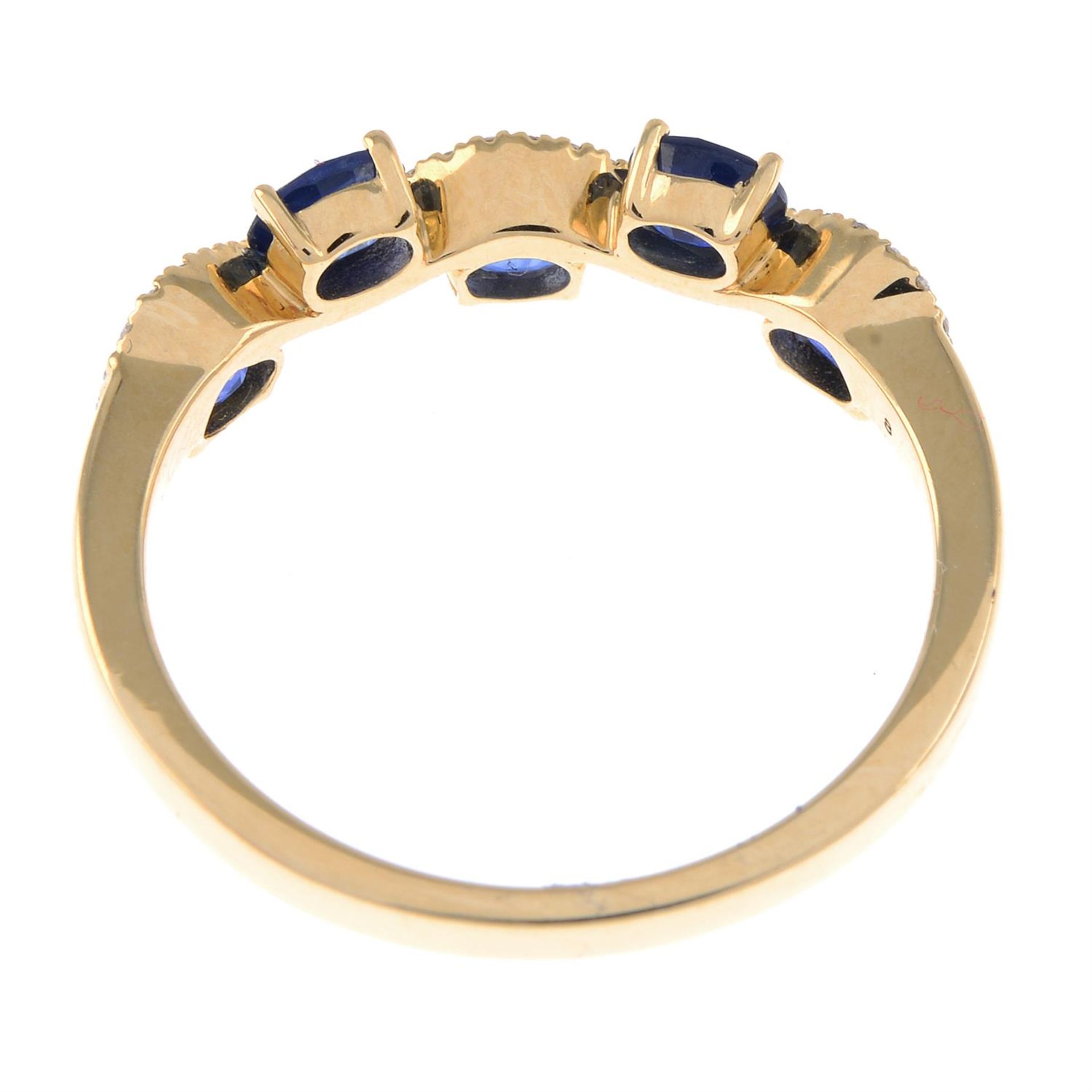 18ct gold sapphire & diamond dress ring - Image 2 of 2