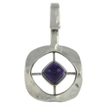 Swedish amethyst pendant, Goran Kuhlin