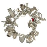 Mid 20th century silver charm bracelet