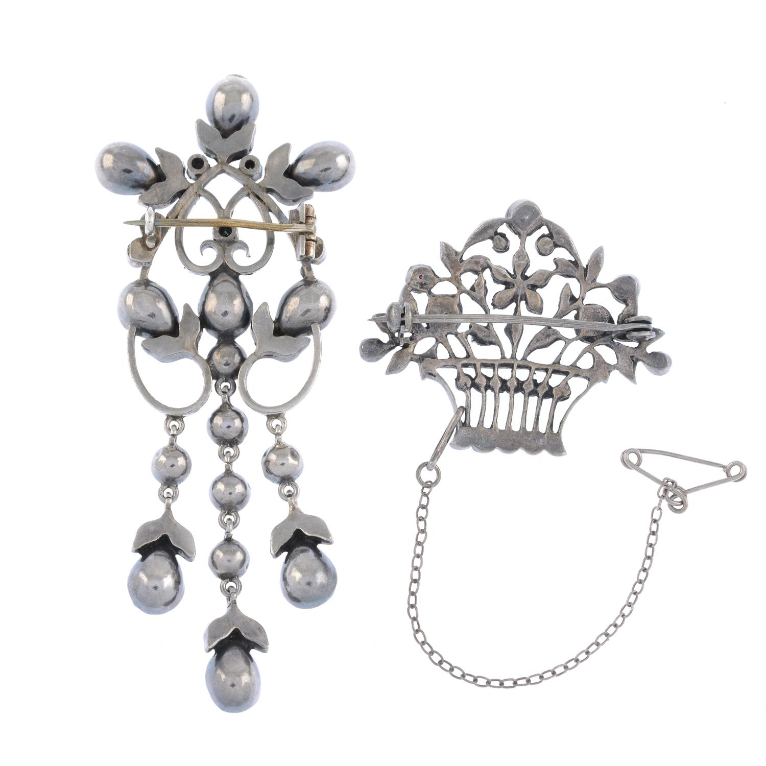 Two late Victorian silver paste brooches - Image 2 of 2