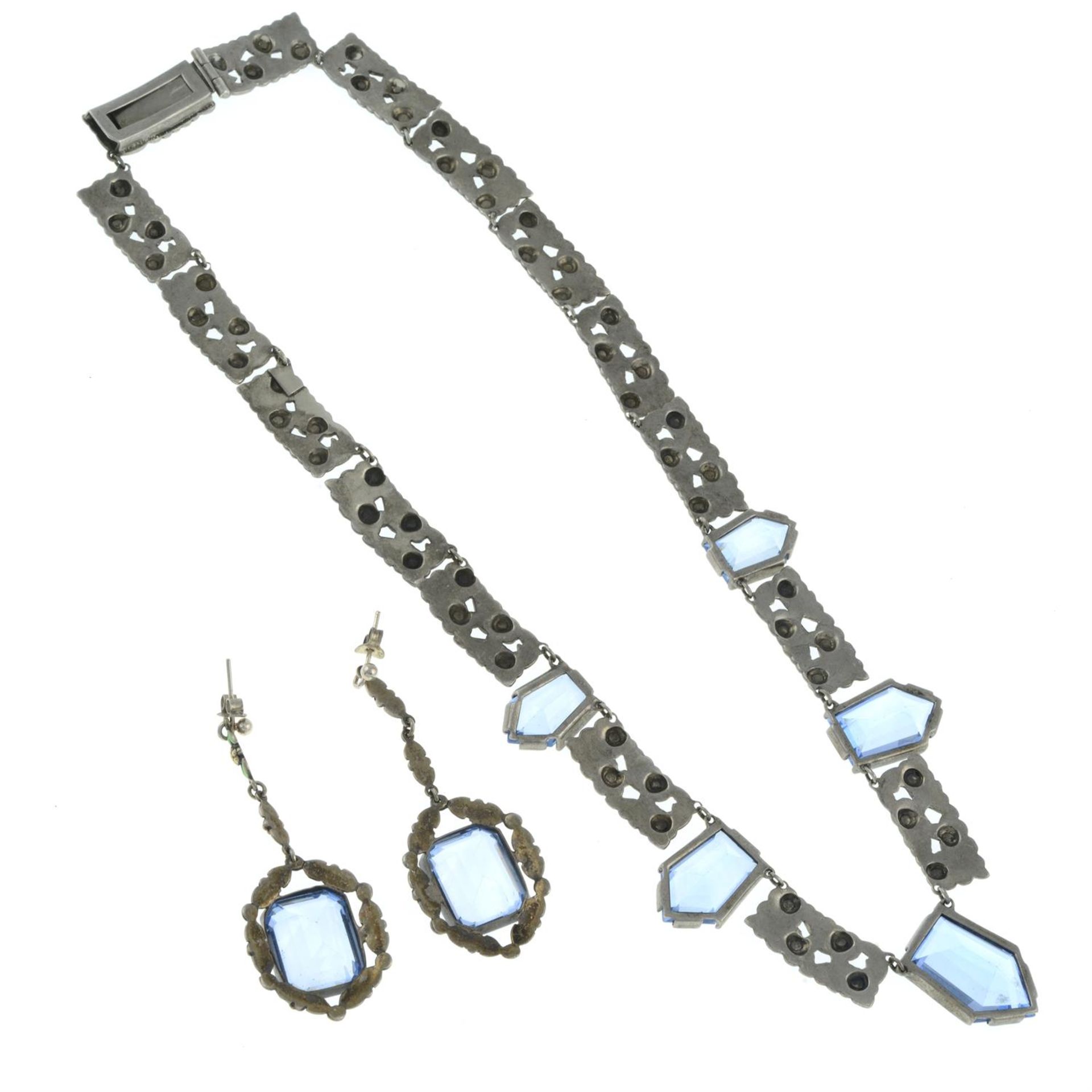 Gem necklace & earrings set, Bernard Instone - Image 2 of 2