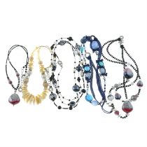 Selection of vari-hue glass bead necklaces, by Antica Murrina