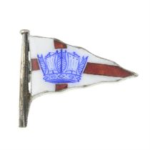 Silver enamel burgess brooch, Benzie of Cowes