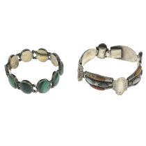 Two Victorian Scottish gem bracelets, AF