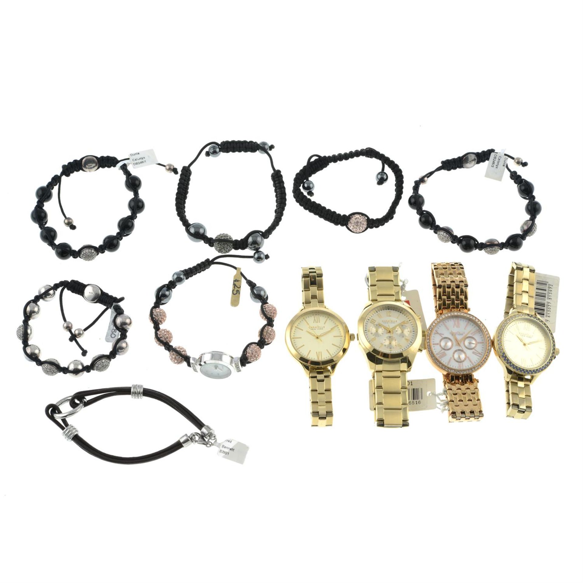 Selection of fashion watches and bracelets, some by Sekonda and Caravelle New York.