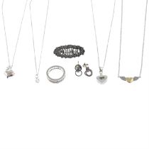 Assorted white metal jewellery, one by Thomas Sabo