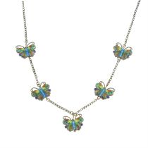 Enamel butterfly necklace