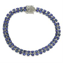 Silver sapphire bracelet