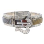 Victorian Scottish silver agate bracelet
