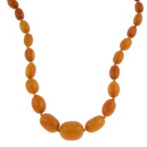 Modified amber bead necklace