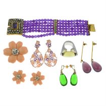 Seven items of gem jewellery