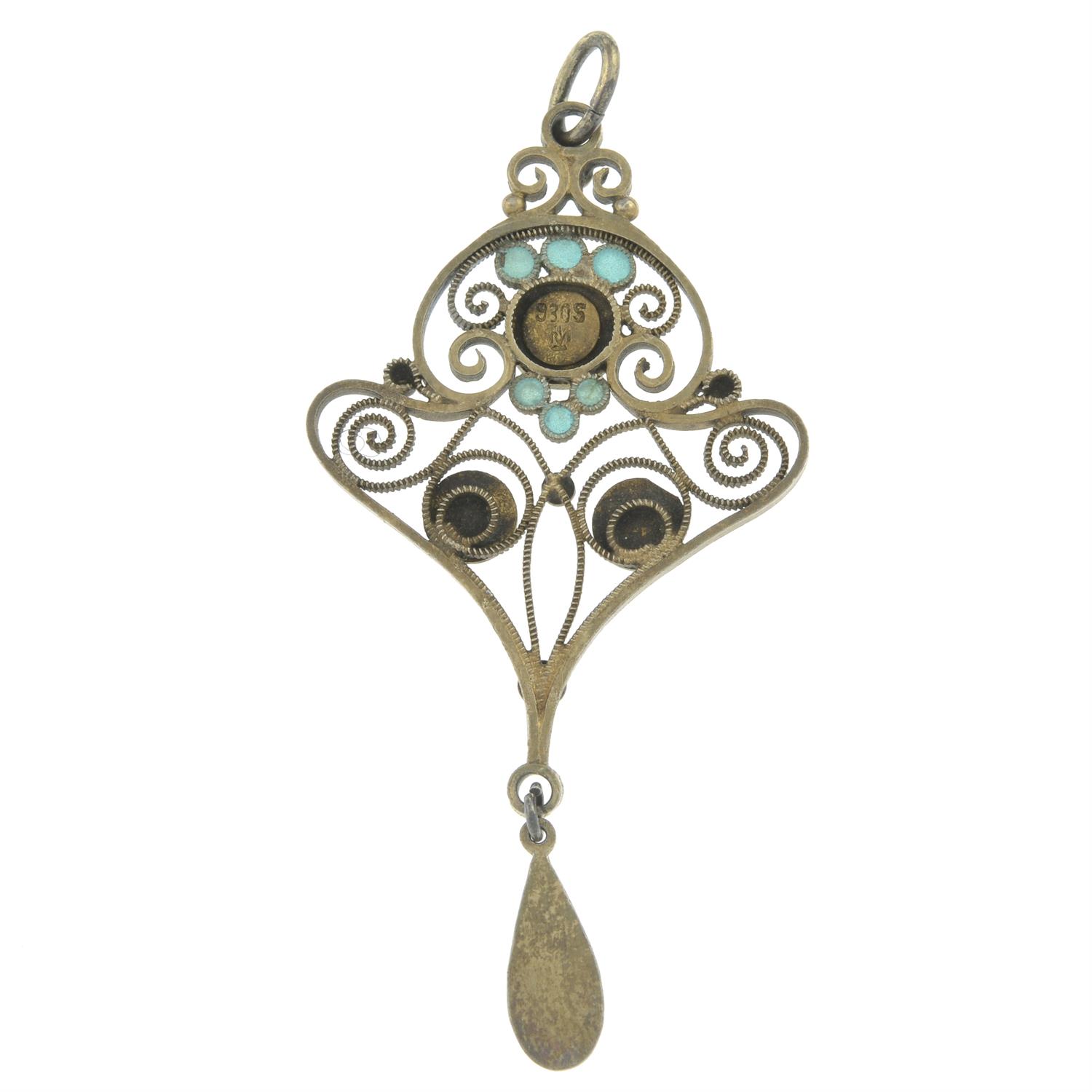 Early 20th century silver pendant, Marius Hammer - Image 2 of 2