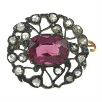 Victorian garnet & diamond brooch