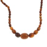 Modified amber bead necklace