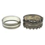Two late 19th century silver bangles