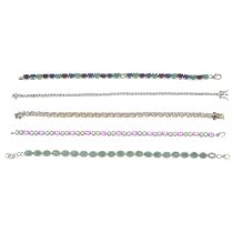 Five gem-set bracelets