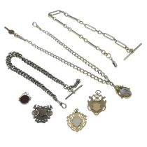 Victorian Albert chains, with later fobs