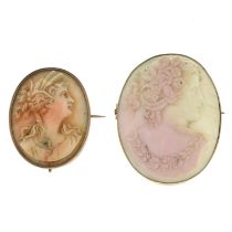 Two late 19th to early 20th c. cameo brooches