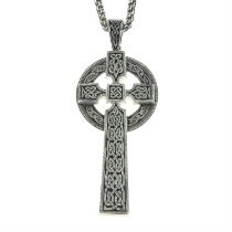 Enamel cross pendant, with chain