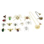 Selection of insect brooches