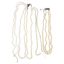 Cultured pearl necklace and cultured pearls
