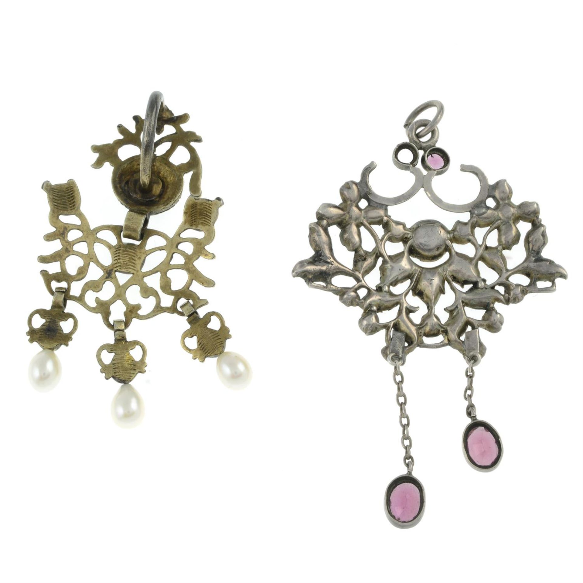 Two continental gem-set pendants - Image 2 of 2