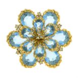 Paste floral brooch, by Panetta