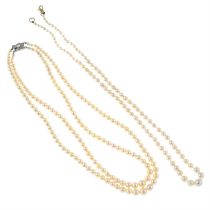 Two cultured pearl necklaces