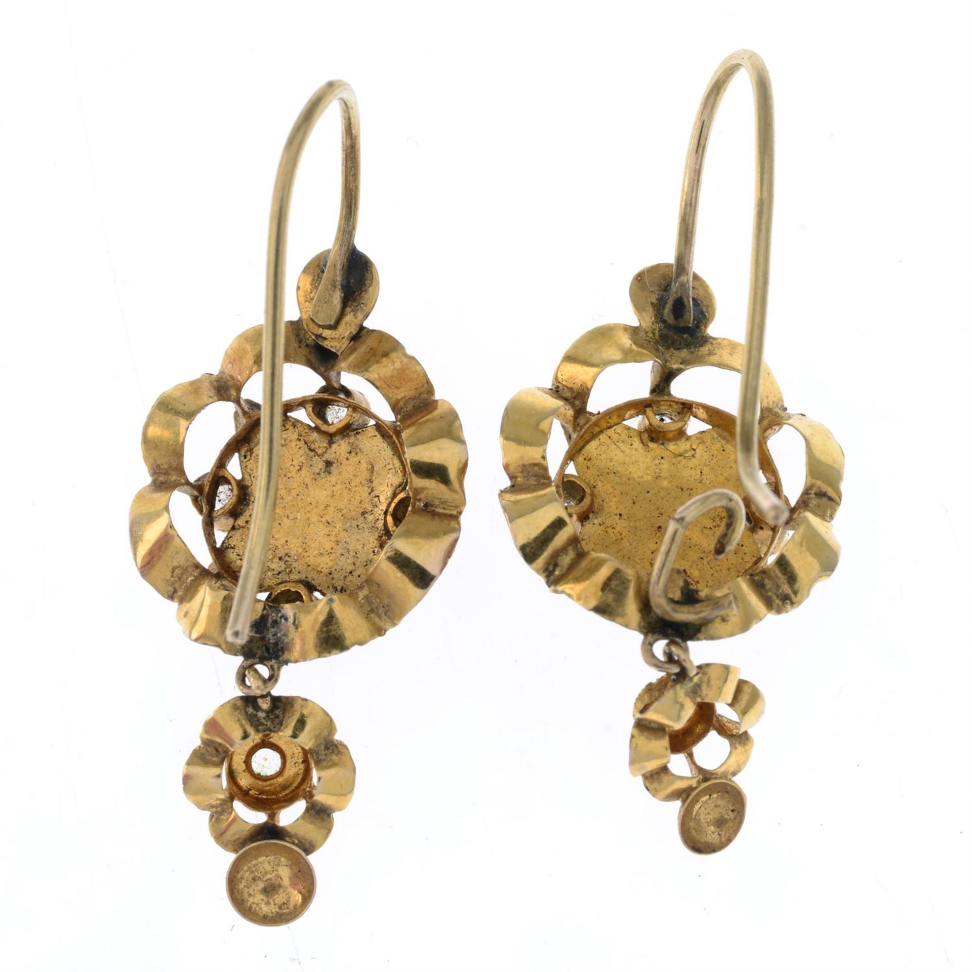 Victorian coral & diamond earrings - Image 2 of 2