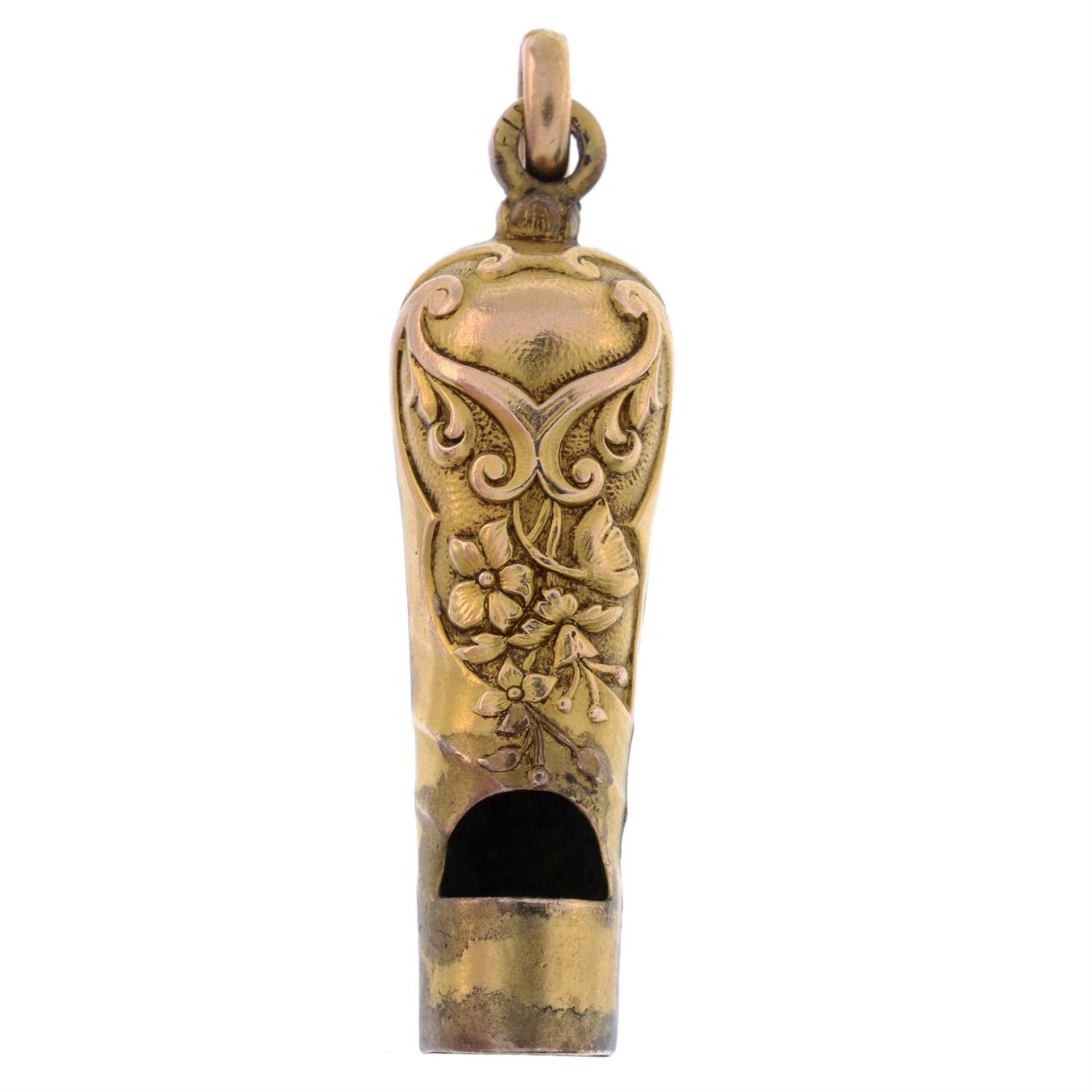 Victorian rolled gold whistle pendant