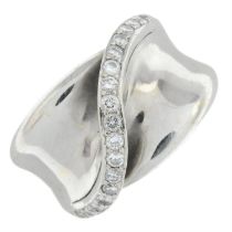 Diamond crossover dress ring
