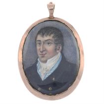 Georgian portrait & hair mourning pendant