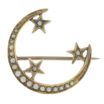 Early 20th century crescent brooch