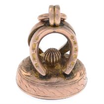 Early 20th century carnelian fob pendant